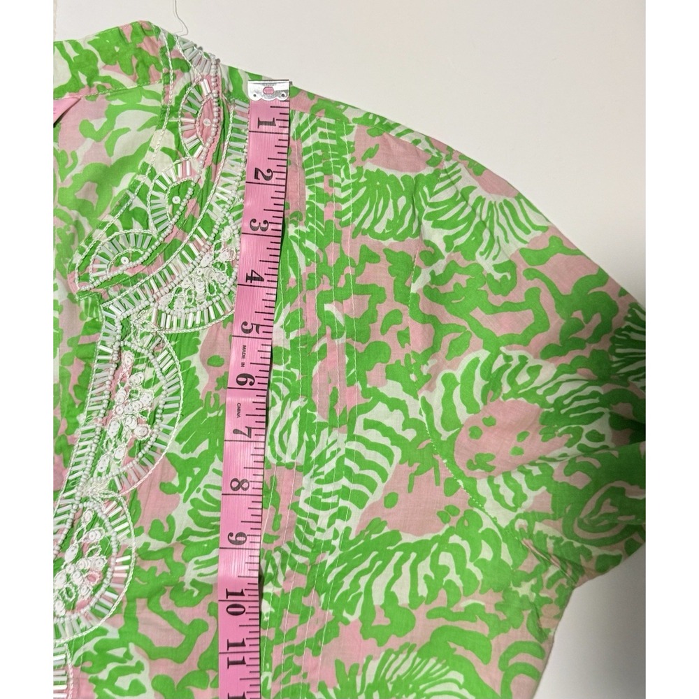 Lilly Pulitzer Sarasota Beaded Pintuck Tunic Top Large Resort Vacation Beach - Picture 11 of 16